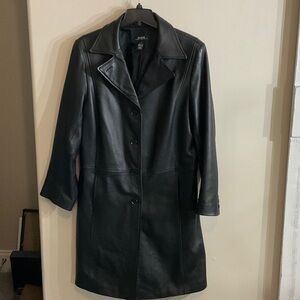 Alfani Women's Classic Black Leather Coat